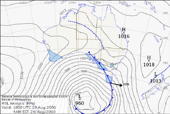 Day 3 4am - 2009 Audi Hamilton Island Race Week © Bureau of Meteorology http://www.bom.gov.au